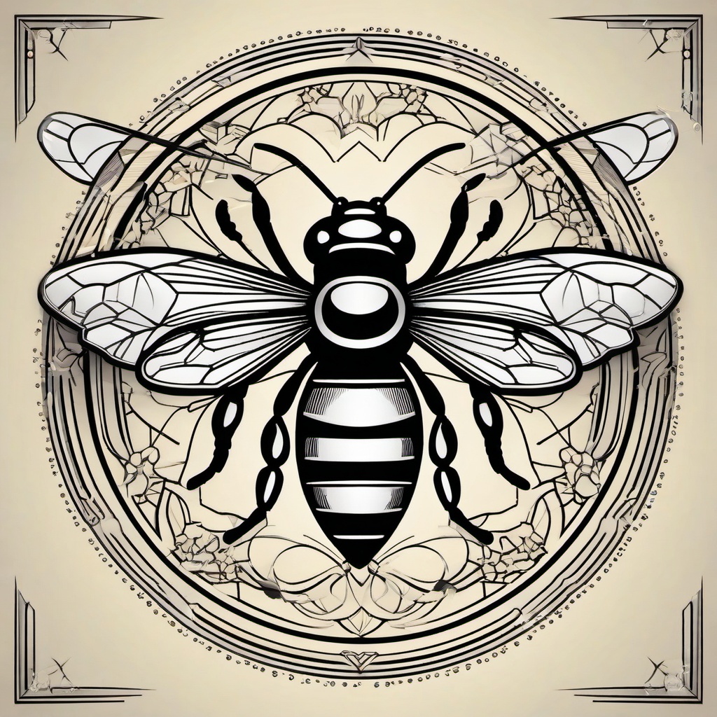 art deco bee tattoo  vector tattoo design