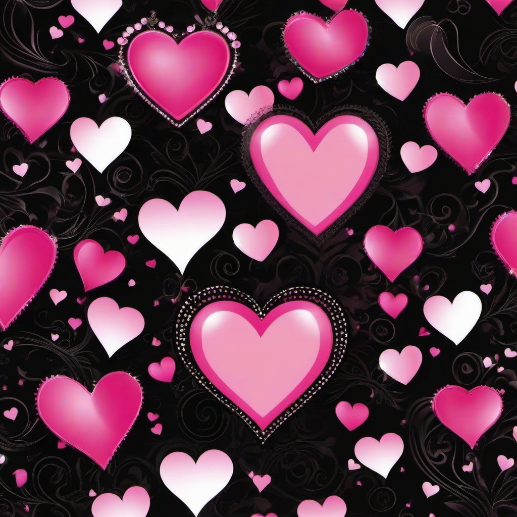 Heart Background Wallpaper - black pink heart wallpaper  