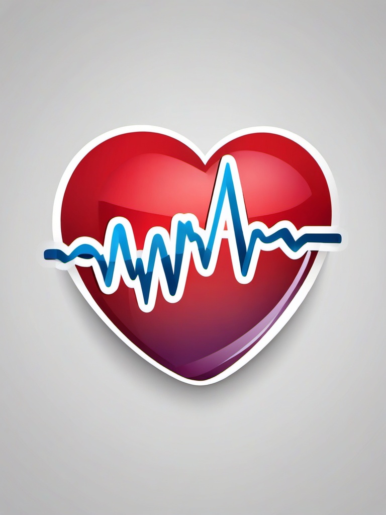 Heartbeat clipart - Heartbeat symbol for health and life,  color clipart, vector art