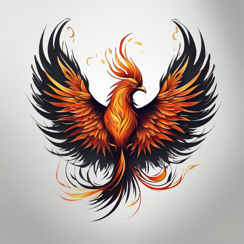 Simple phoenix tattoo, Minimalistic and straightforward tattoos featuring the legendary phoenix. , color tattoo designs, white clean background