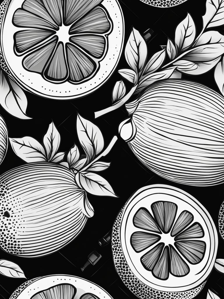 lemon clipart black and white 