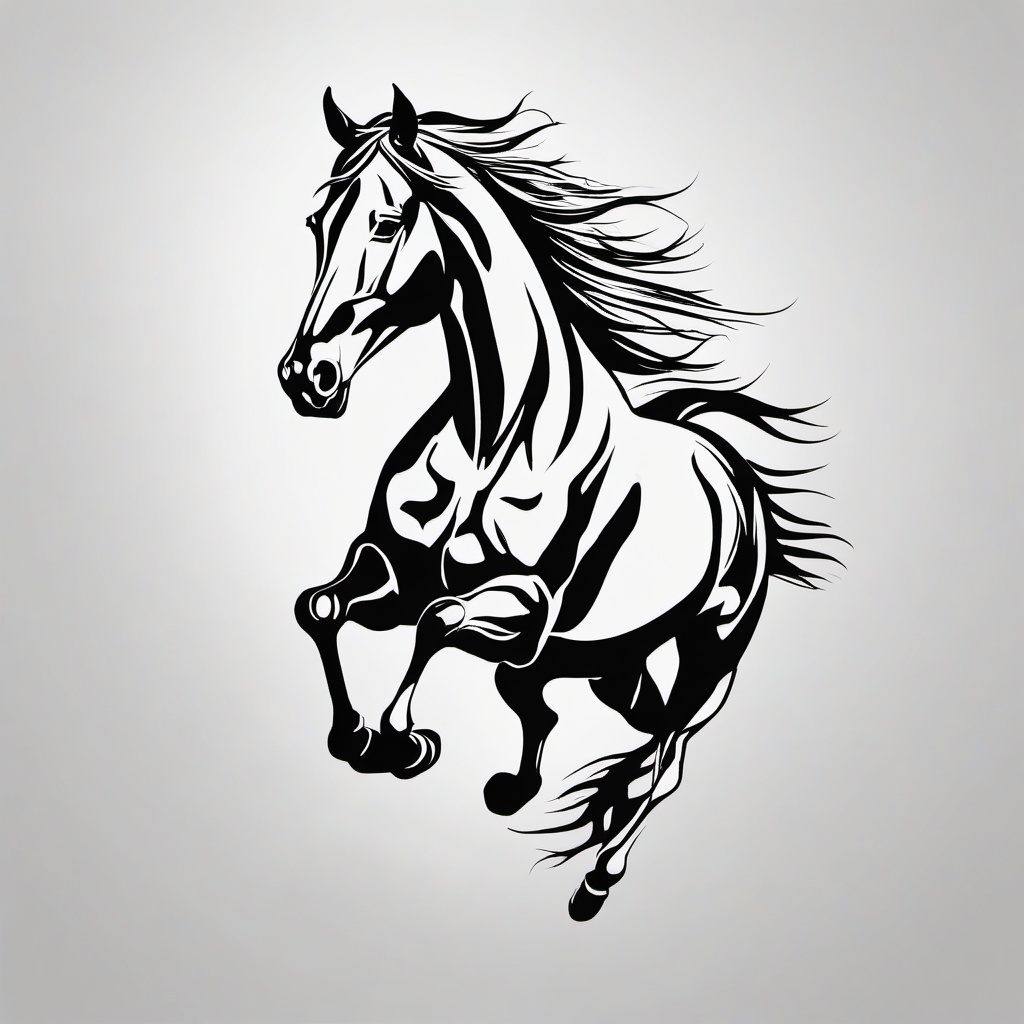 horse running tattoo  simple tattoo,minimalist,white background