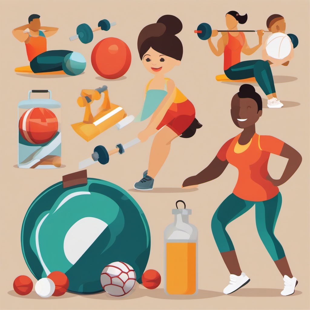 Sport clipart - exercise and training session  vector clipart