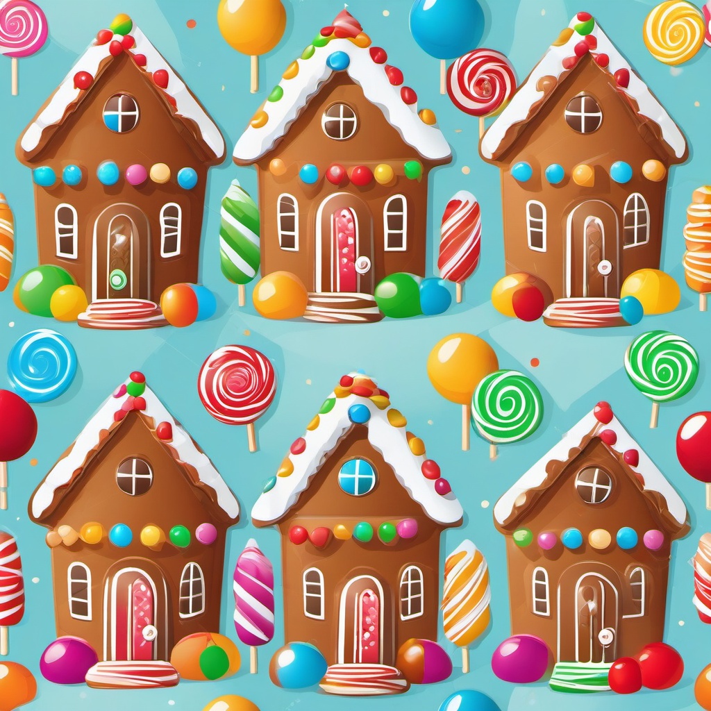 Gingerbread House clipart - gingerbread house with colorful candy roof  color,minimalist,vector clipart