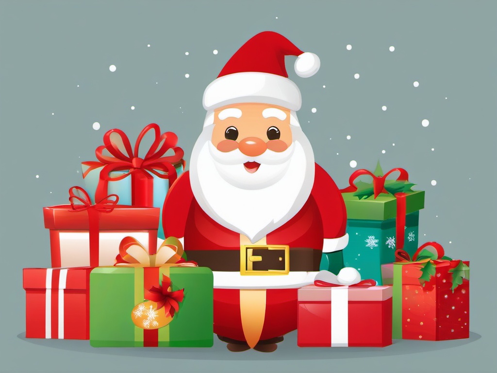 Christmas Pictures clipart - Santa Claus with presents  vector clipart