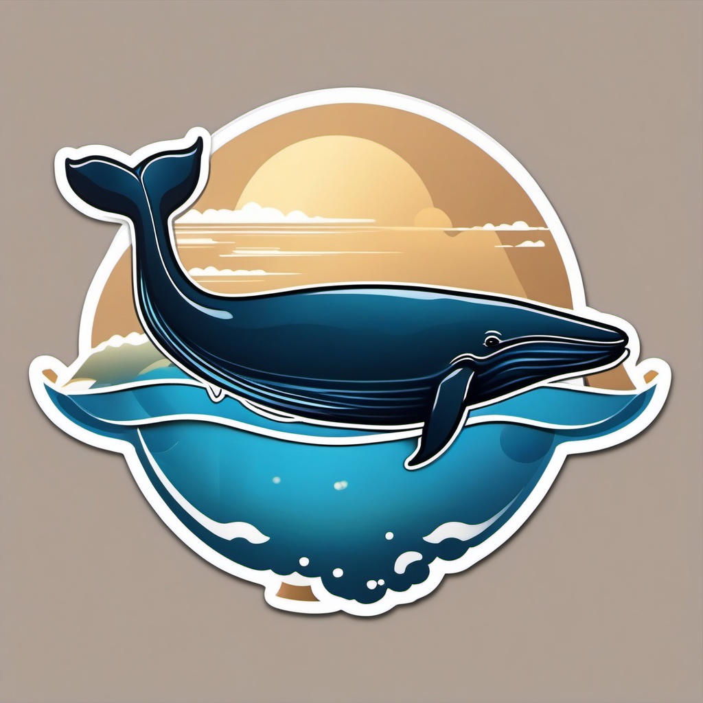 Whale Emoji Sticker - Marine majesty, , sticker vector art, minimalist design