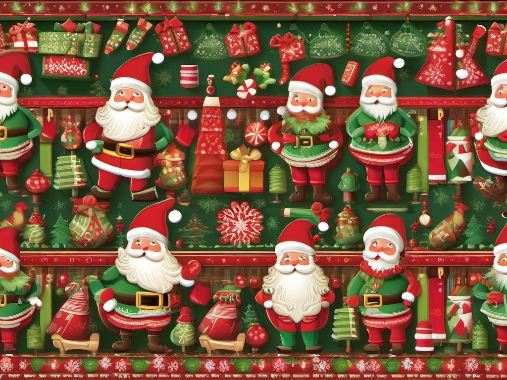 Santa's Workshop Cute Christmas Wallpaper intricate details, patterns, wallpaper photo