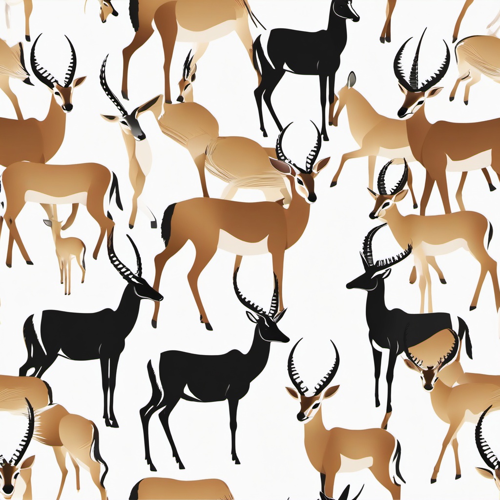 Gazelle clipart - Graceful antelope species found on the savannah, ,vector color clipart,minimal