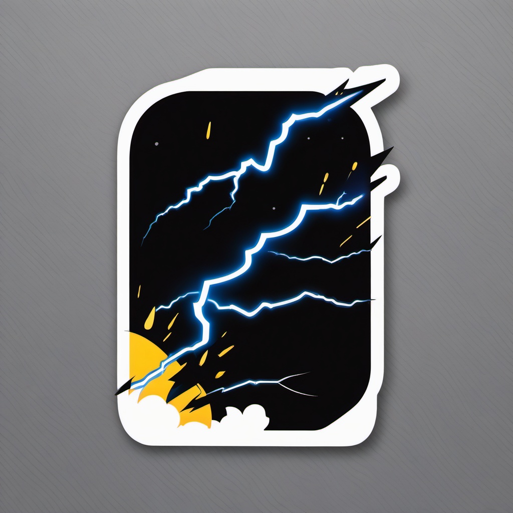 Lightning storm sticker- Electric and dramatic, , sticker vector art, minimalist design