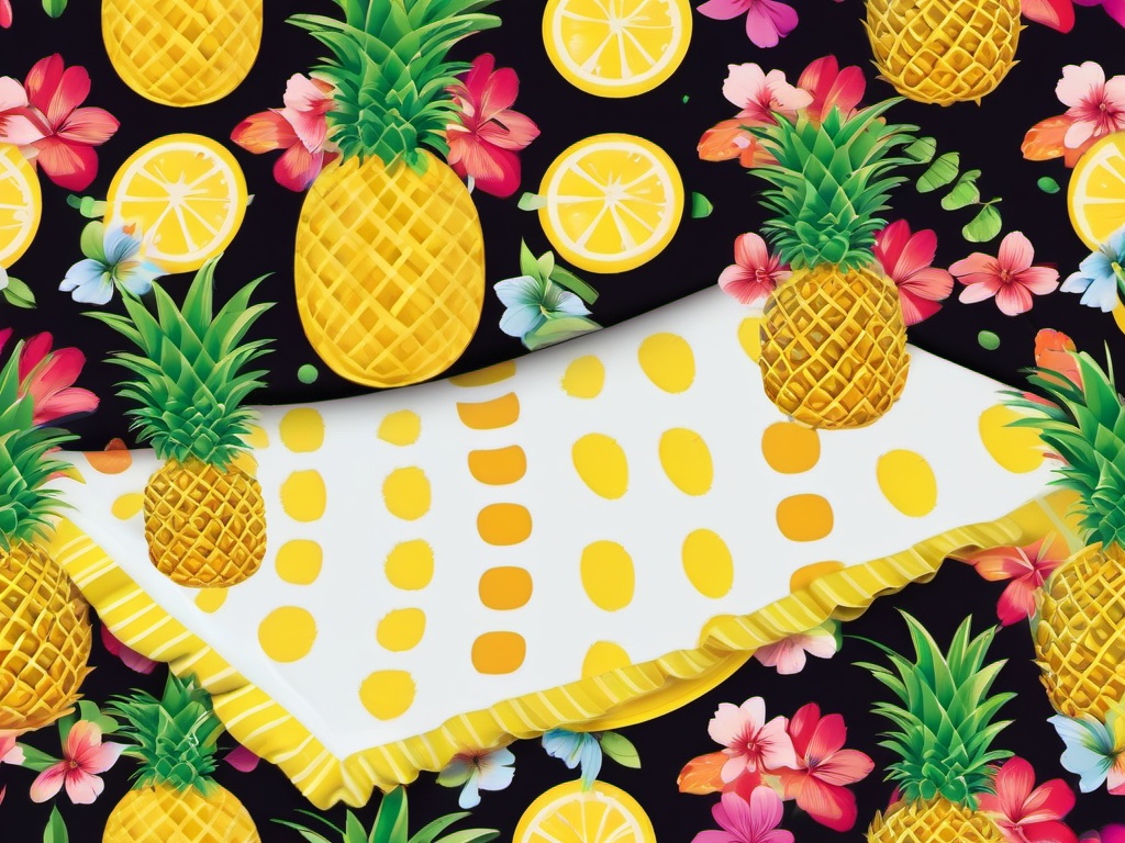 Pineapple clipart - pineapple on a beach towel  clipart