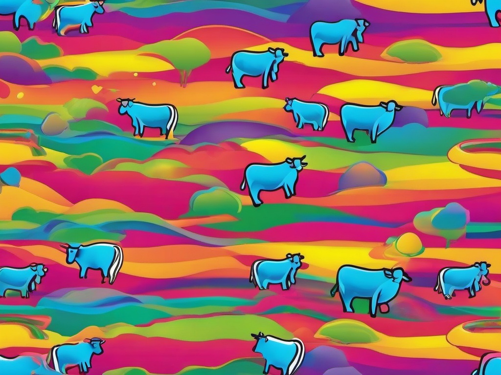 Rainbow Cow Background  