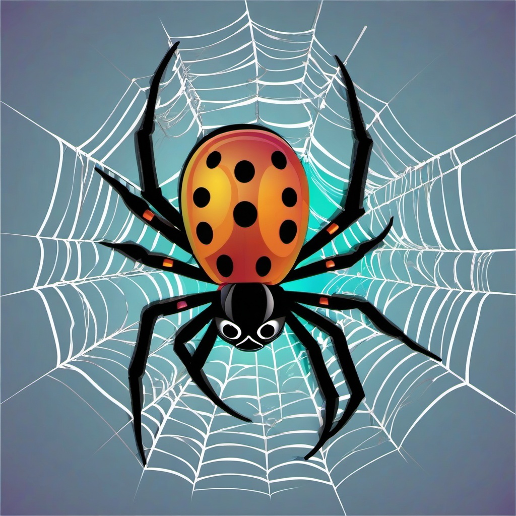 Spider clipart - spider with a colorful web  