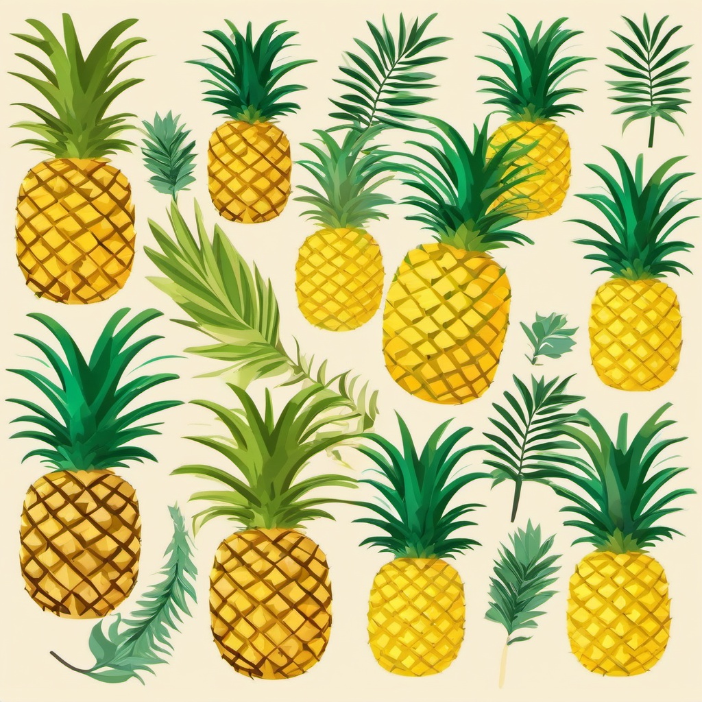 Pineapple clipart - pineapple and palm trees  clipart