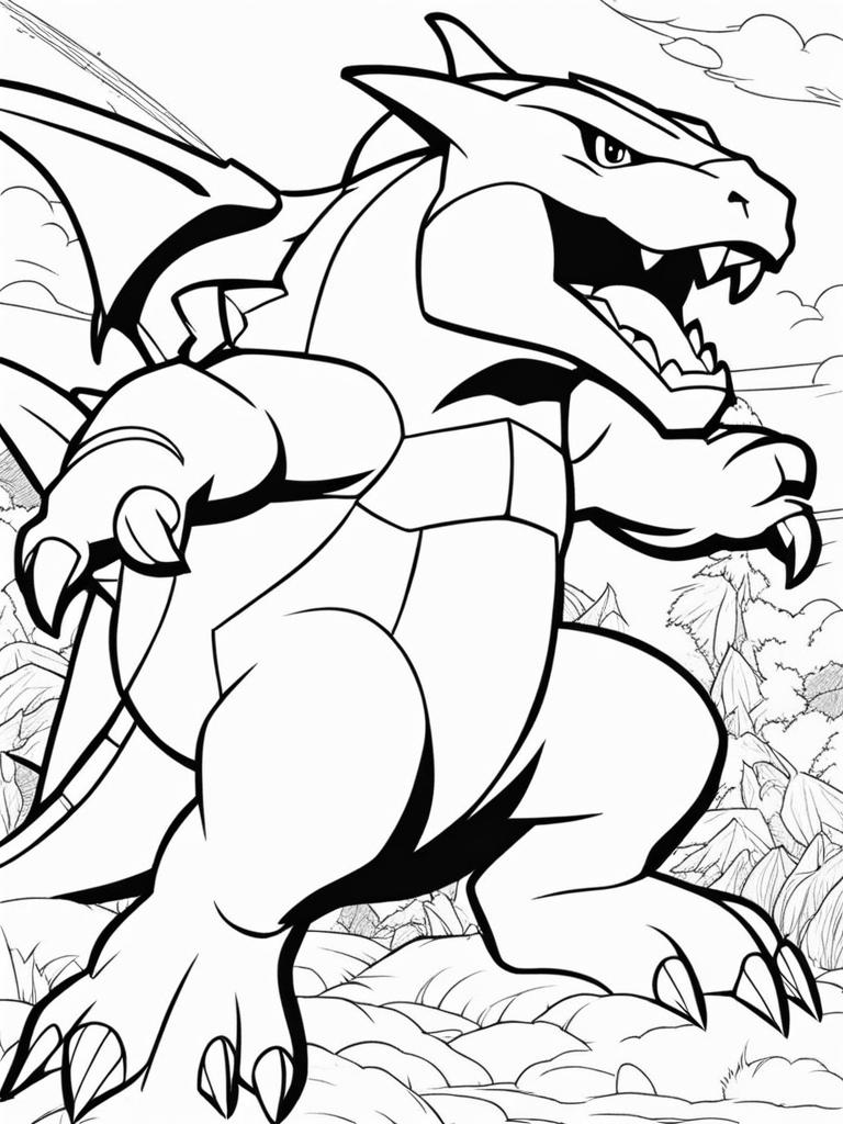 pokemon coloring pages - charizard and blastoise engage in a fierce battle. 