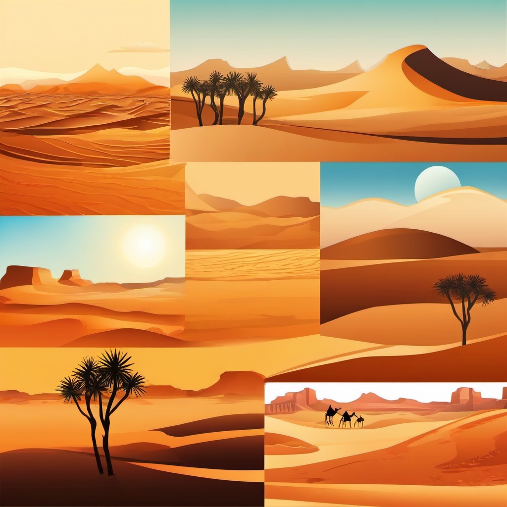 The Sahara Desert clipart - Largest hot desert in the world, ,color clipart vector style