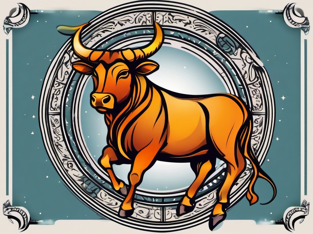 taurus horoscope tattoo  simple vector color tattoo