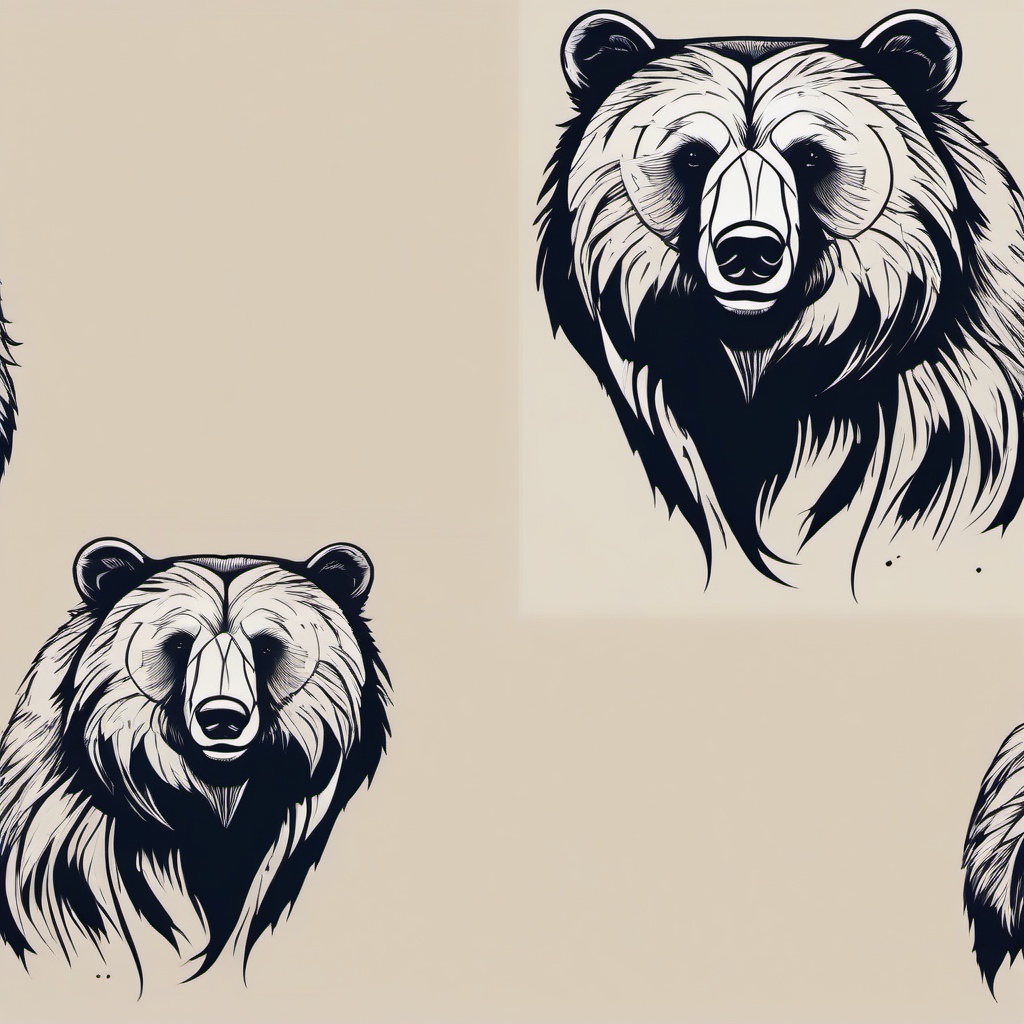 bear cub tattoo  simple vector color tattoo