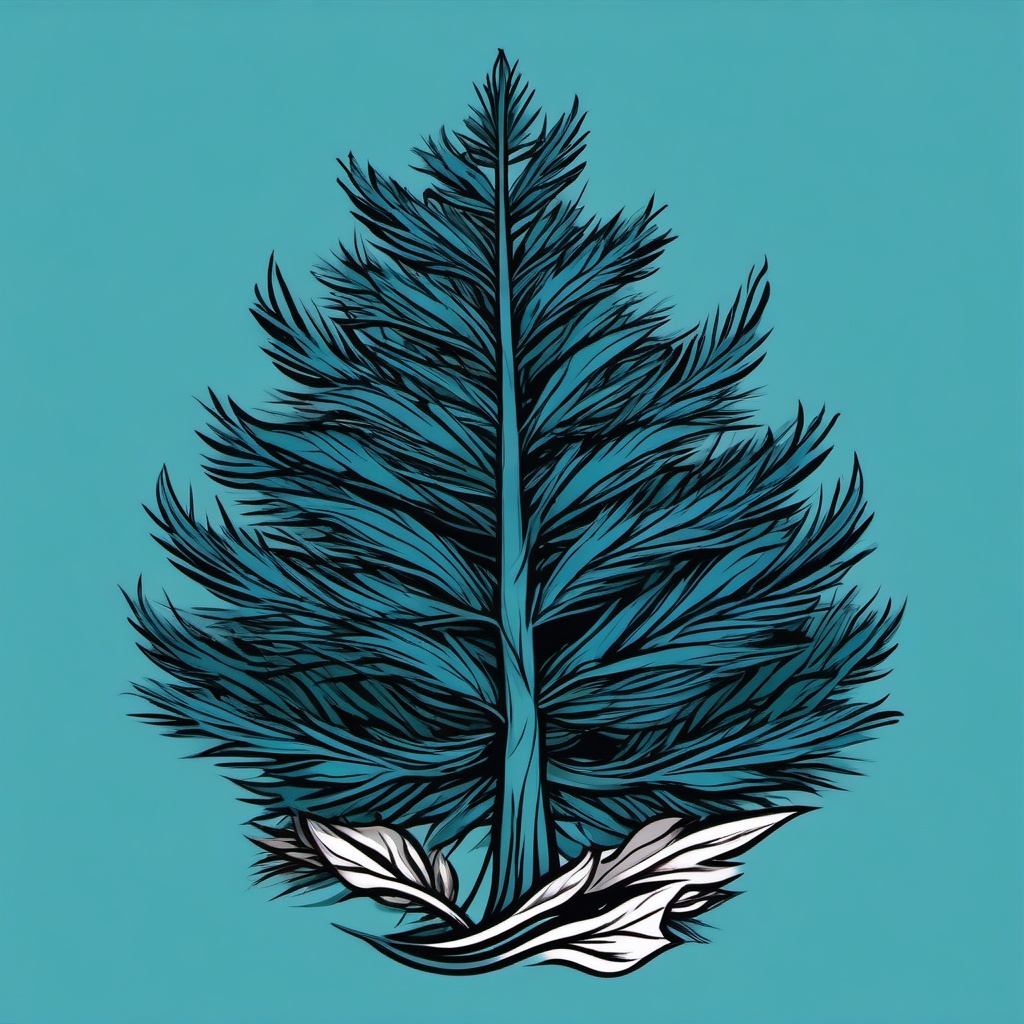 blue spruce tattoo  simple vector color tattoo