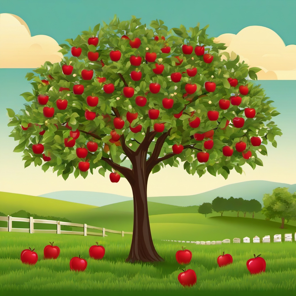 Apple clipart - apple tree in an orchard  