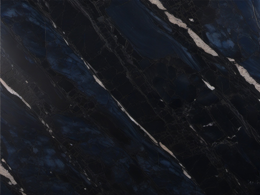 Granite with a deep blue-black color and a polished surface top view, product photoshoot realistic background, hyper detail, high resolution