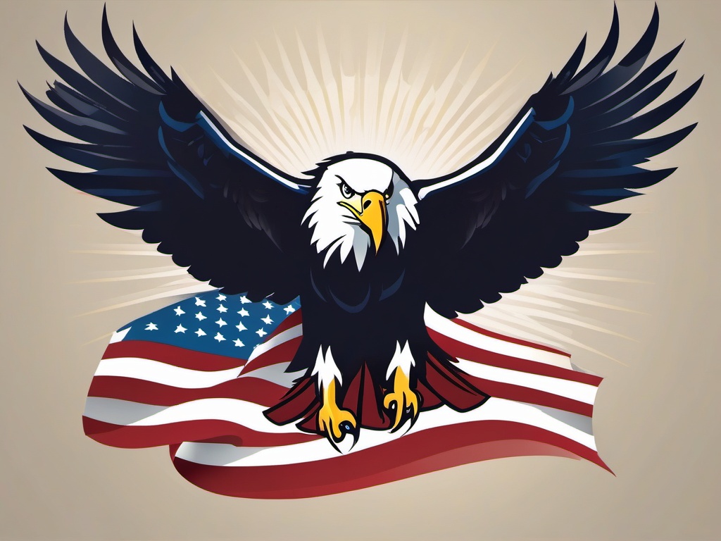 Bald Eagle clipart - Symbolic bird of the United States in majestic flight, ,color clipart vector style