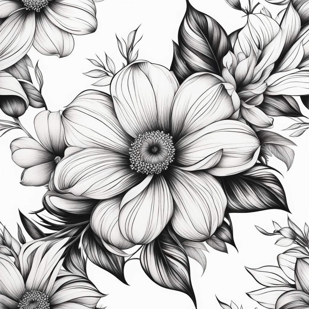 flower tattoo design black and white 