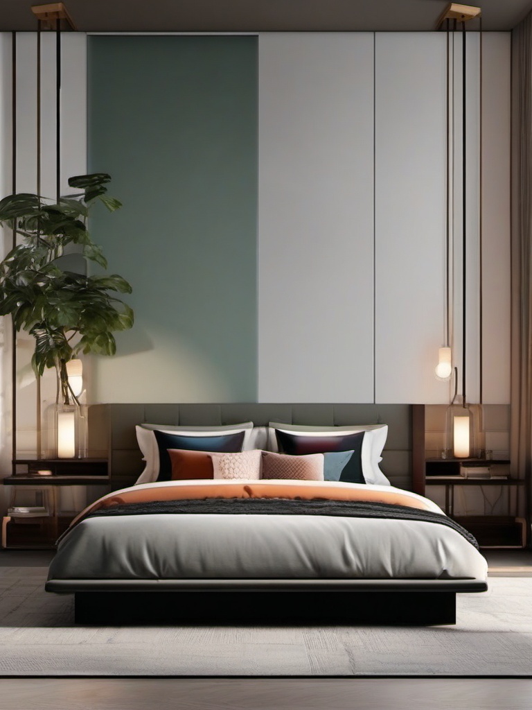 Modern Zen Aesthetic Bedroom - Create a modern bedroom with serene and zen-inspired decor. , bedroom interior decor design ideas, multicoloured, photo realistic, hyper detail, high resolution,