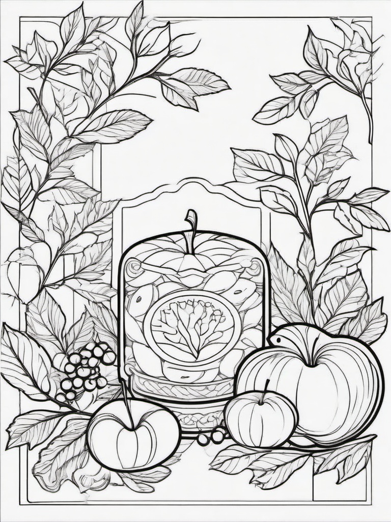 Apples and Cinnamon Coloring Pages - Aromatic Treats for Autumn Days  minimal black outline printable sheet, coloring page