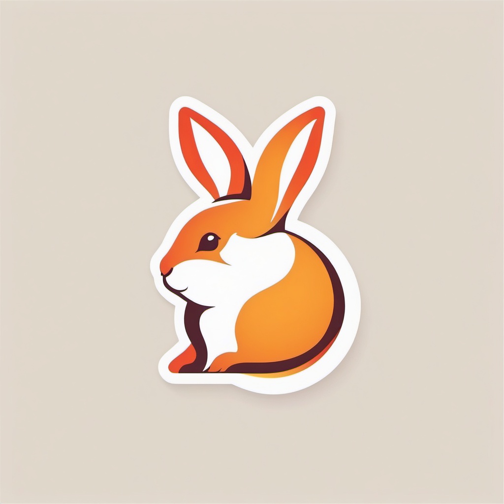 vector cute rabbit logo color design minimalist