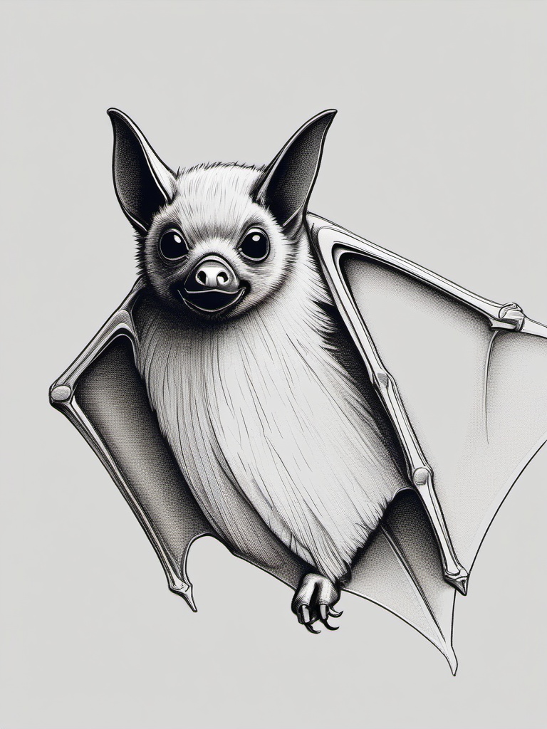 drawing of a California bat  minimal rough sketch scribbles,doodles,black and white