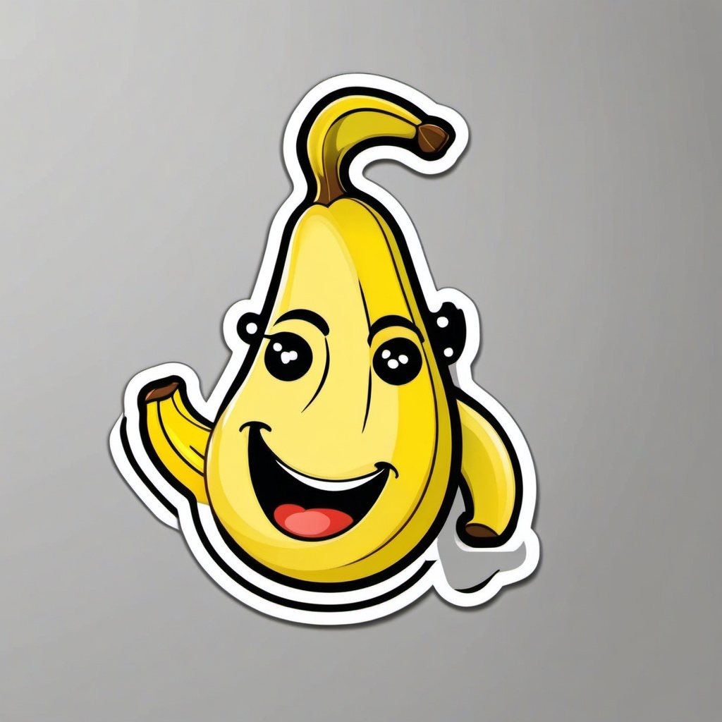 Smiling Banana sticker- Peelable Happiness, , color sticker vector art