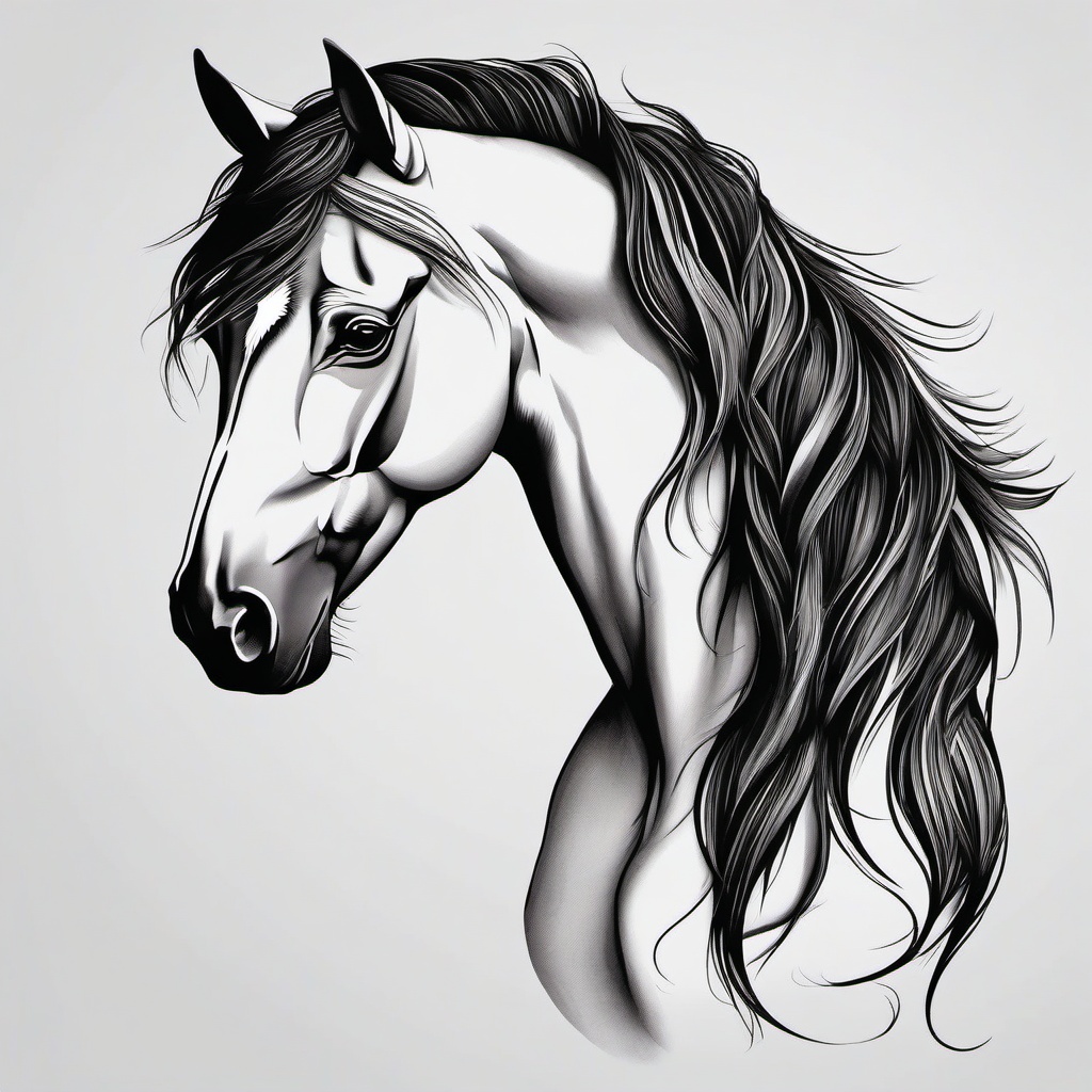 gypsy vanner tattoo  simple tattoo,minimalist,white background