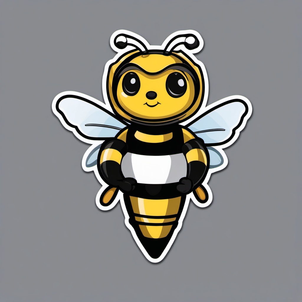 Ballet Bumblebee sticker- Buzzing Ballet Buzz, , sticker vector art, minimalist design