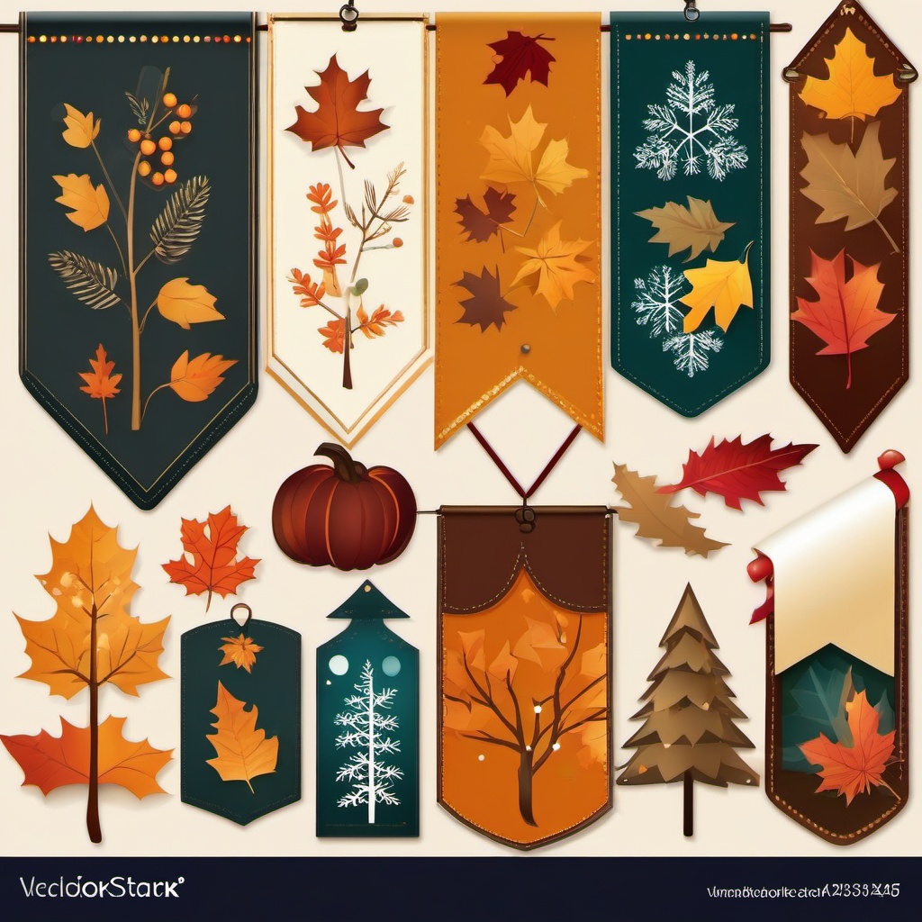 Banner clipart - banner with seasonal themes like fall or winter  