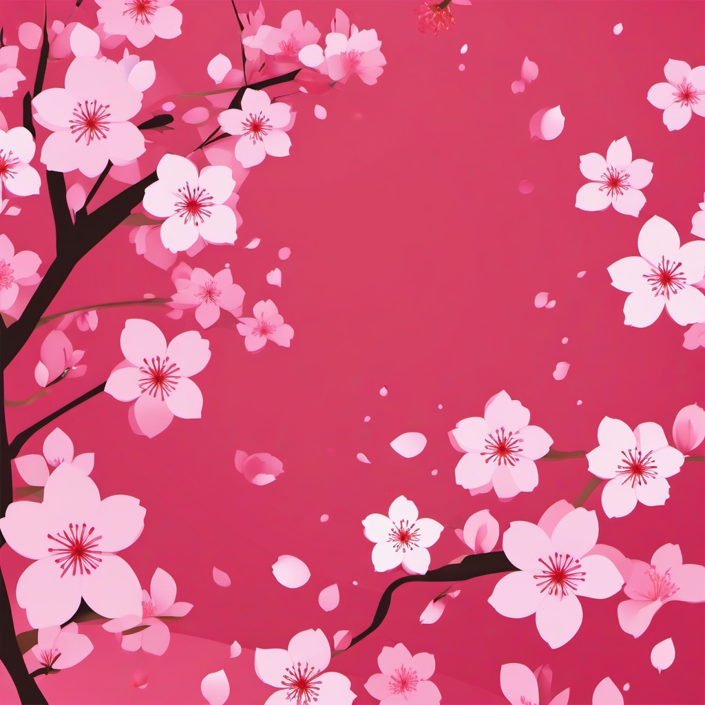 Cherry Blossom Festival clipart - Festive cherry blossoms, ,vector color clipart,minimal