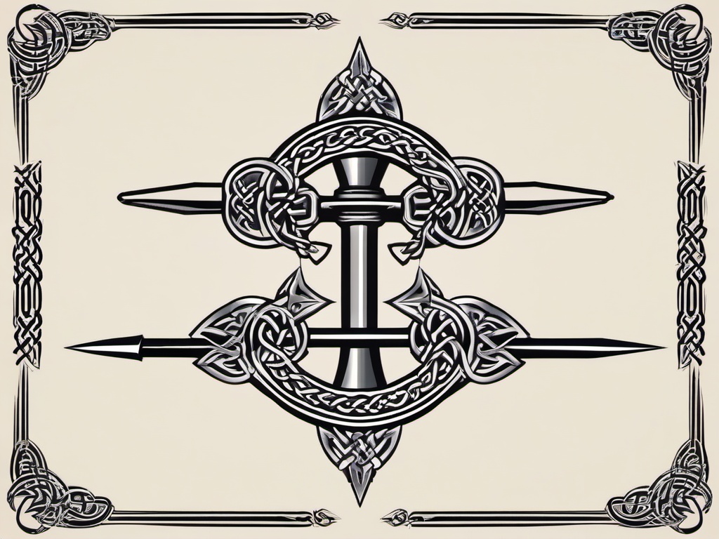 celtic arrow tattoo  vector tattoo design