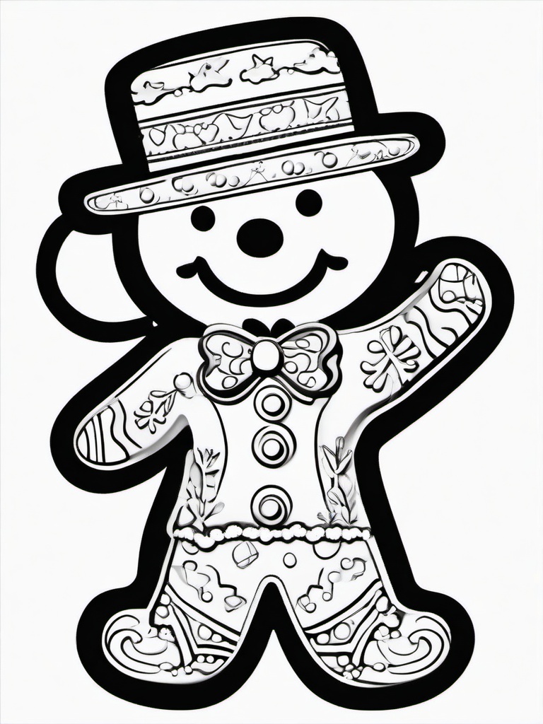 Color Gingerbread Man  outling,coloring pages,black and whit