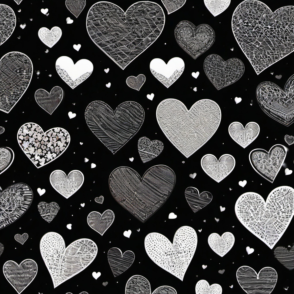 Heart Background Wallpaper - black background white love heart  