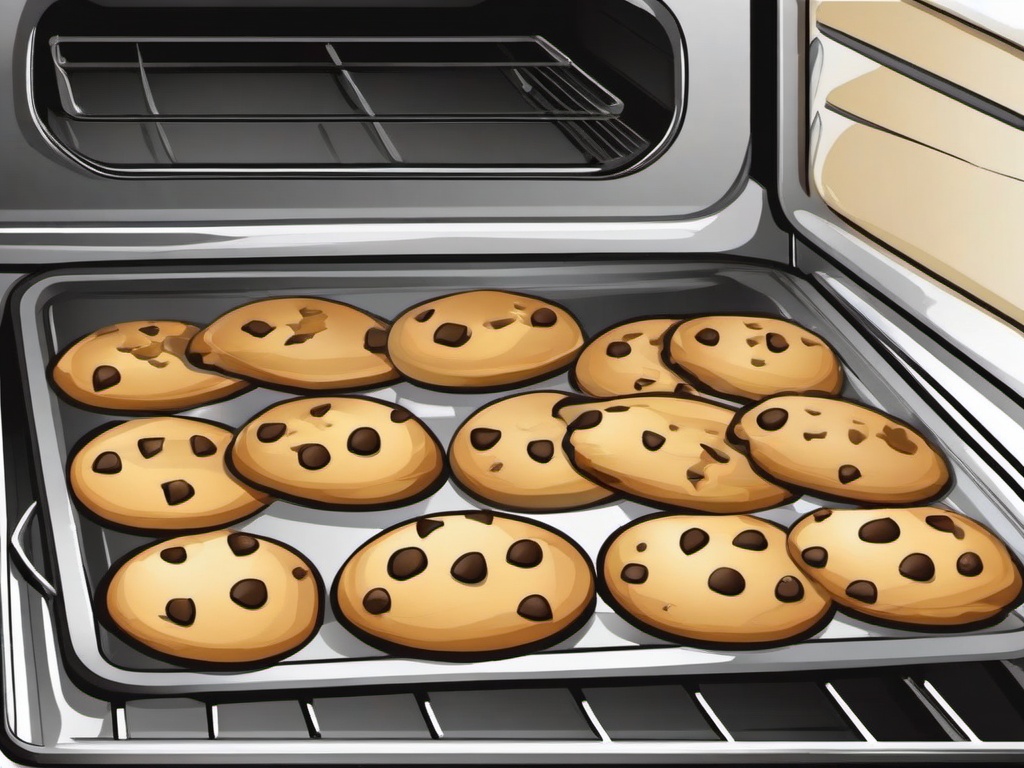 Cookie clipart - cookies on a baking sheet in the oven  