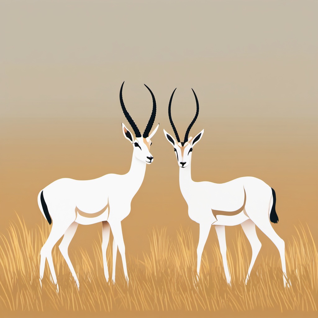 Gazelle clipart - Graceful antelope species found on the savannah, ,vector color clipart,minimal