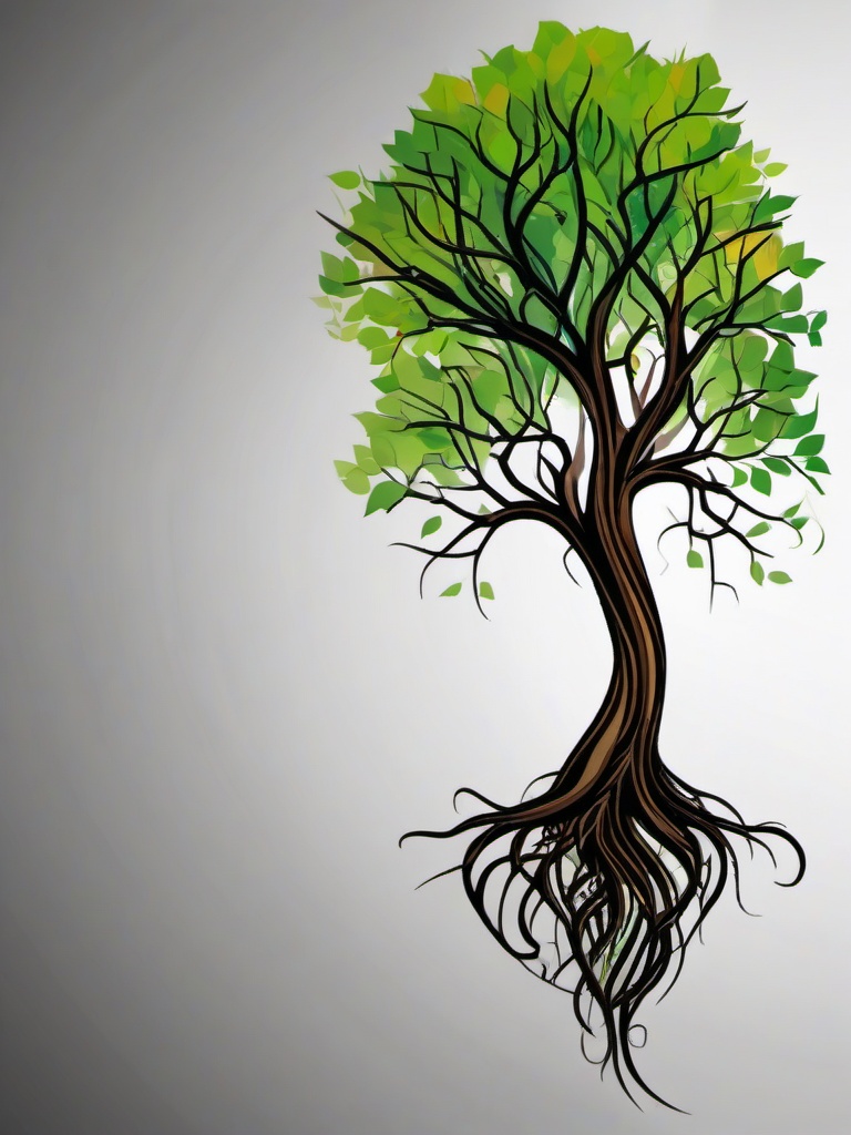 tree tattoo roots  simple vector color tattoo