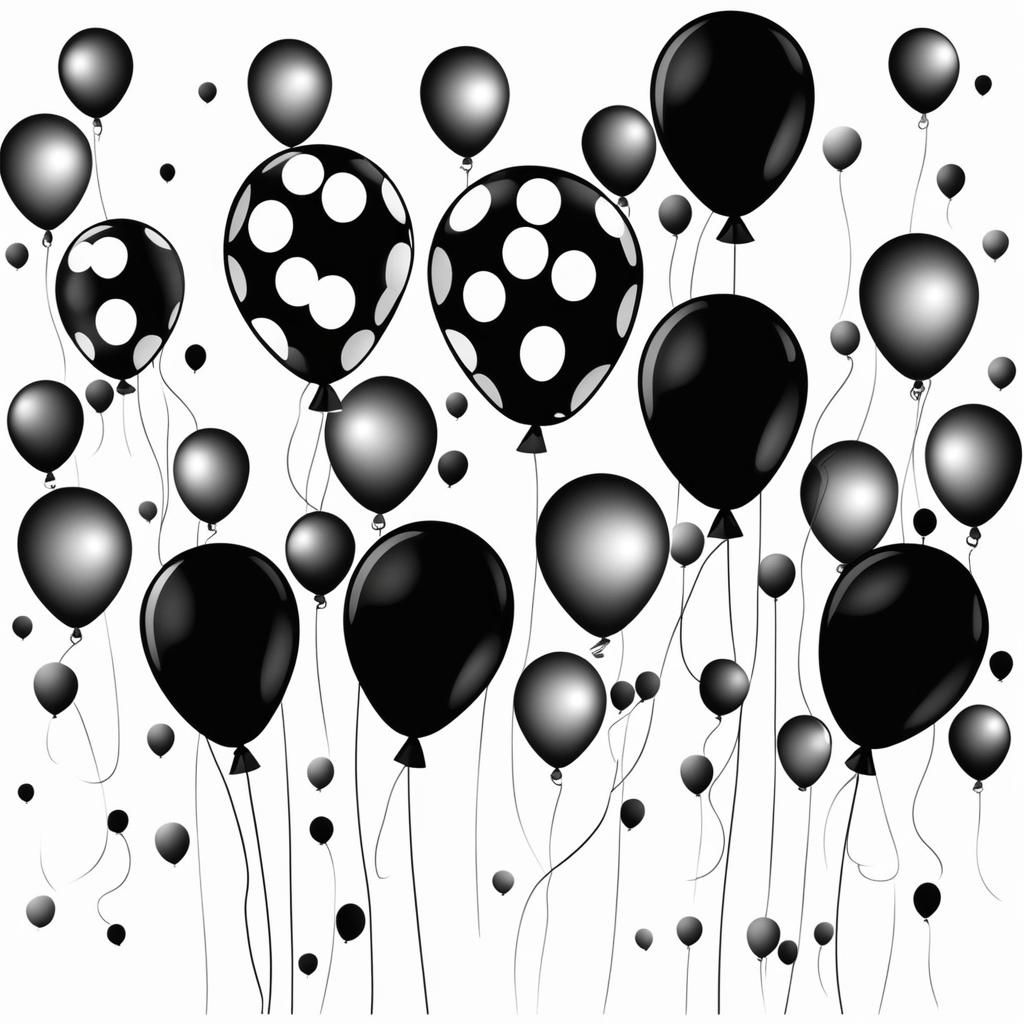 balloon clipart black and white 