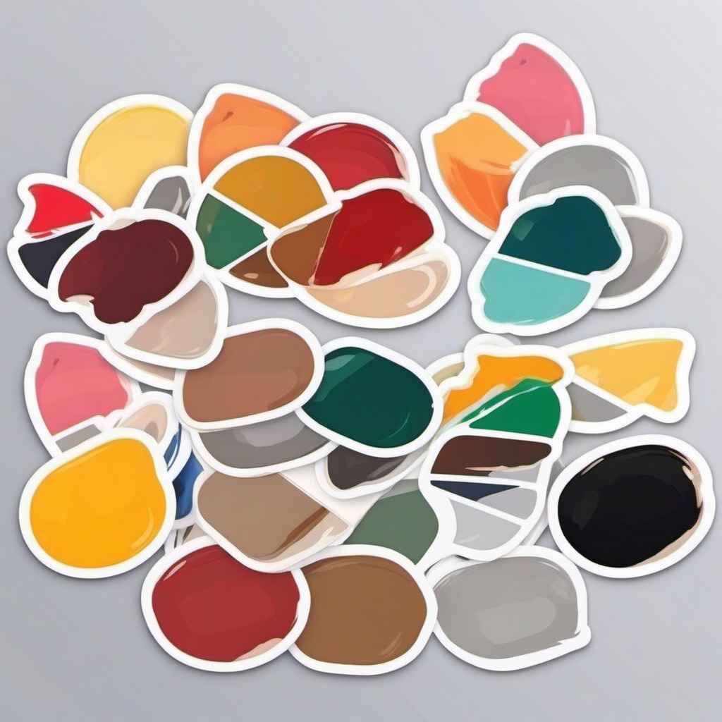 Painting Artist Palette Sticker - Creative expression, ,vector color sticker art,minimal