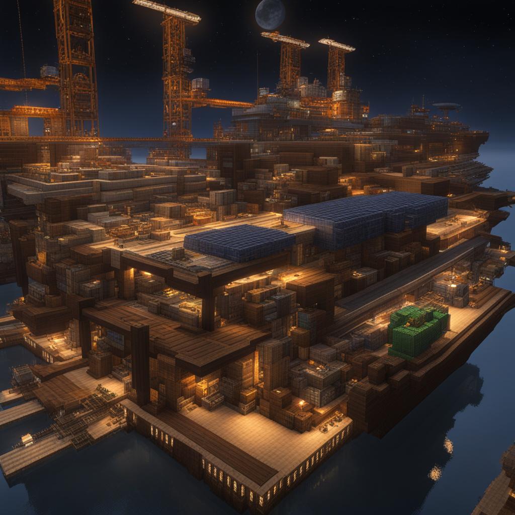 automated cargo port handling interstellar trade shipments - minecraft house design ideas minecraft block style