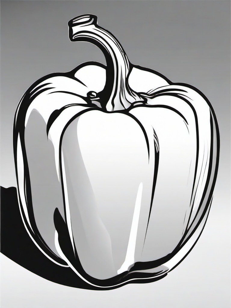 Food Coloring Pages - Stuffed bell pepper with rice and veggies  simple coloring pages