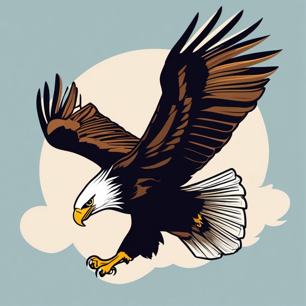 Eagle clipart - Majestic bird of prey soaring in the sky, ,color clipart vector style