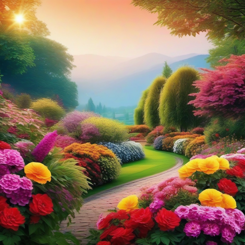 Flower Scenery Backgrounds Beauty of Blooming Flowers and Colorful Gardens  intricate patterns, colors, wallpaper style