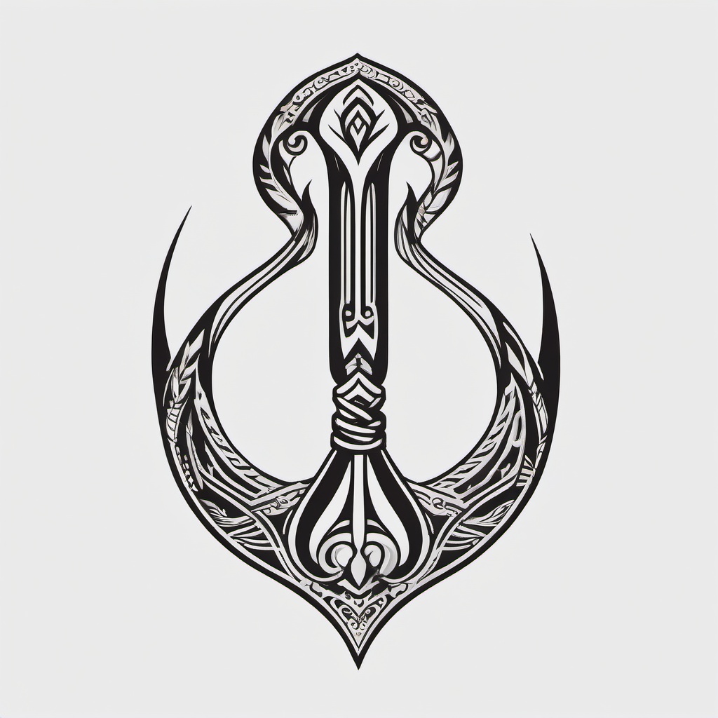 Maui Hook Tattoos - Symbolize strength, prosperity, and protection with a tattoo featuring the legendary Maui hook.  simple vector color tattoo,minmal,white background