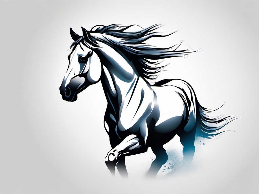 spirit the horse tattoo  simple tattoo,minimalist,white background