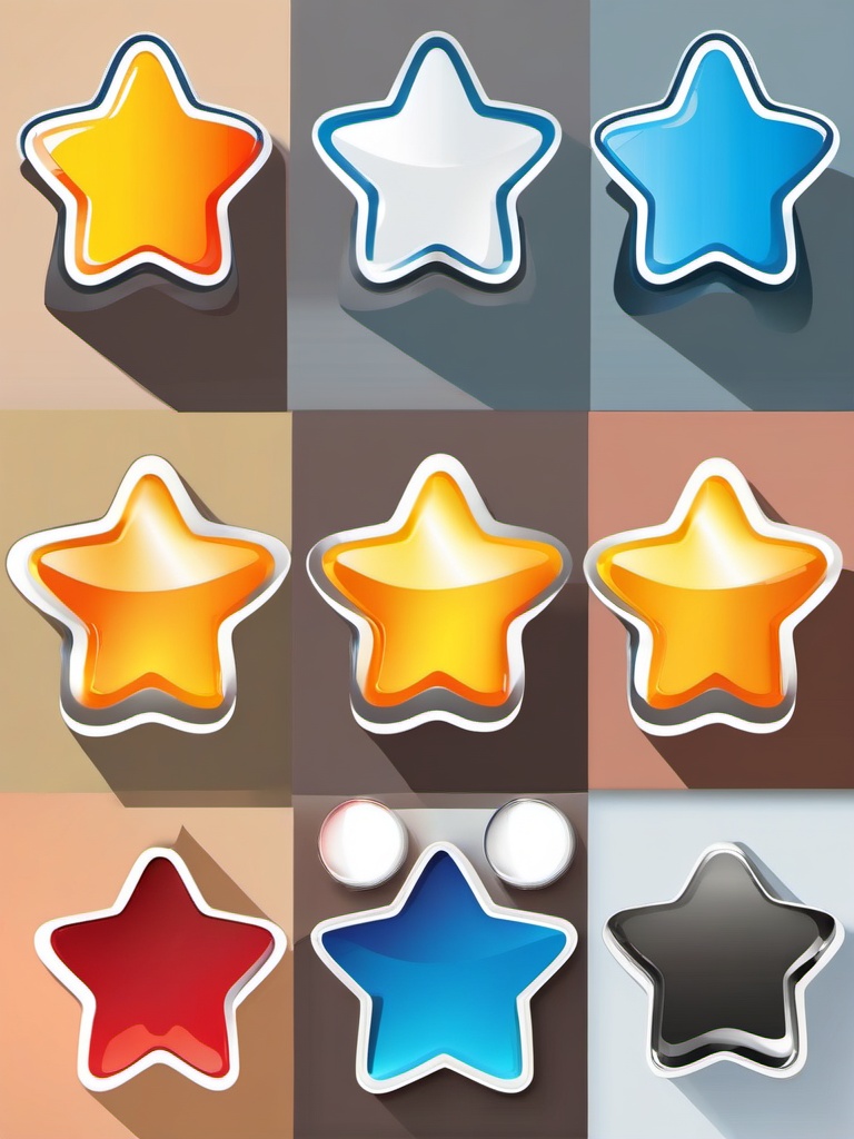 Star rating clipart - Star rating for user reviews and ratings,  color clipart, vector art